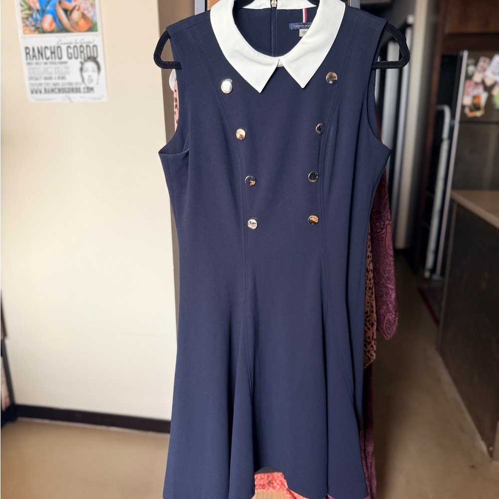 Tommy Hilfiger Navy Dress with White Accents